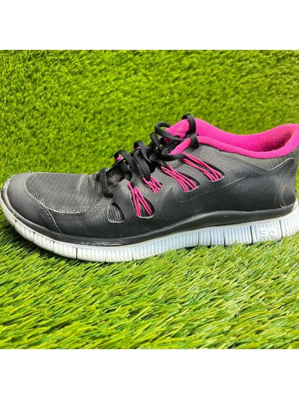 Nike Free 5.0 H2o Repel Shield Womens Size 9 Black Pink Running Shoes Sneakers
